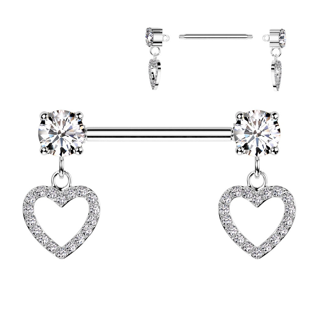 Diamond heart nipple on sale piercing